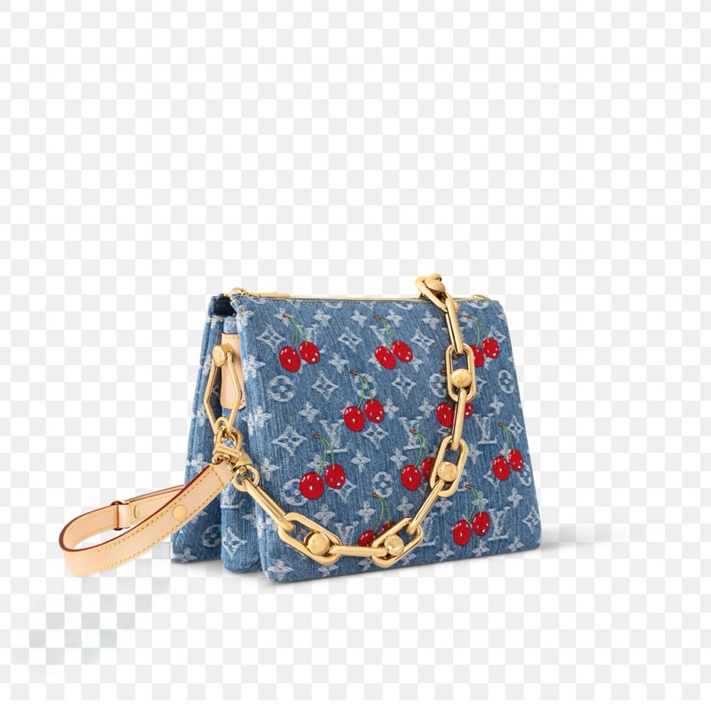 Louis Vuitton X Murakari denim cherry 🍒 Coussins Pm bag NWT